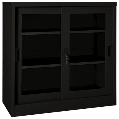vidaXL Sliding Door Cabinet Anthracite 35.4"x15.7"x35.4" Steel-5