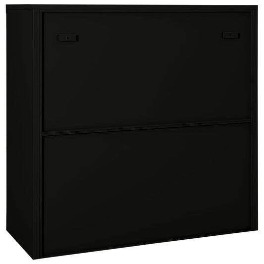 vidaXL Sliding Door Cabinet Anthracite 35.4"x15.7"x35.4" Steel-0