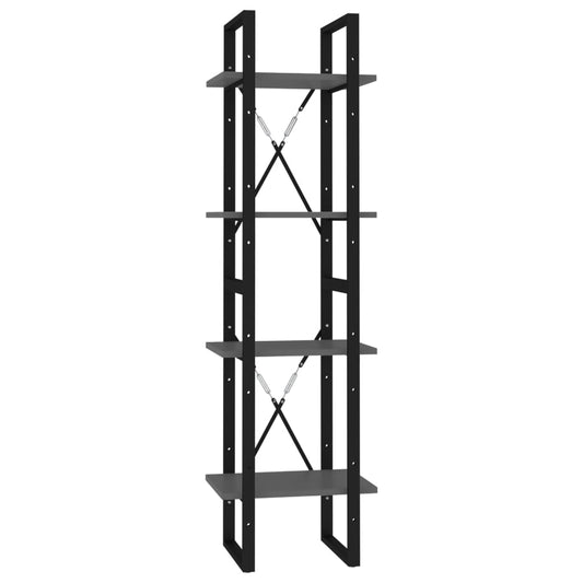 vidaXL 4-Tier Book Cabinet Gray 15.7"x11.8"x55.1" Engineered Wood-0
