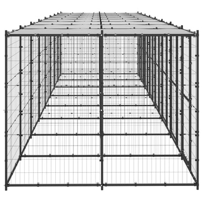 vidaXL Outdoor Dog Kennel Steel with Roof 208.4 ft²-2