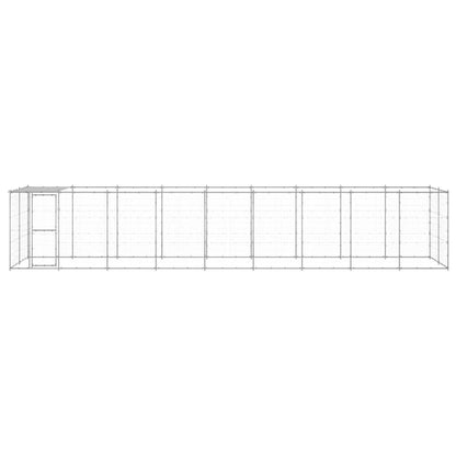 vidaXL Outdoor Dog Kennel Galvanized Steel with Roof 234.4 ft²-0