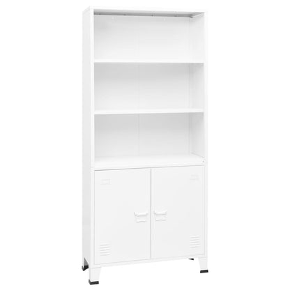 vidaXL Bookshelf Bookcase with 3 Shelves Decor Cabinet with Display Steel-2