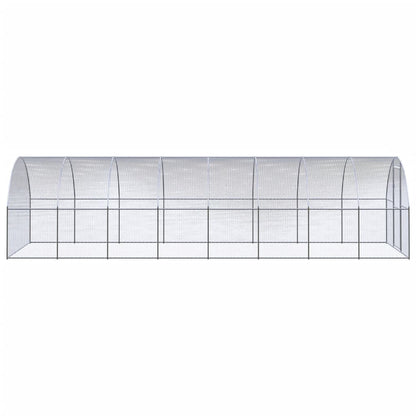 vidaXL Outdoor Chicken Coop 9.8'x26.2'x6.6' Galvanized Steel-1