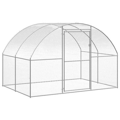 vidaXL Outdoor Chicken Coop 9.8'x26.2'x6.6' Galvanized Steel-2