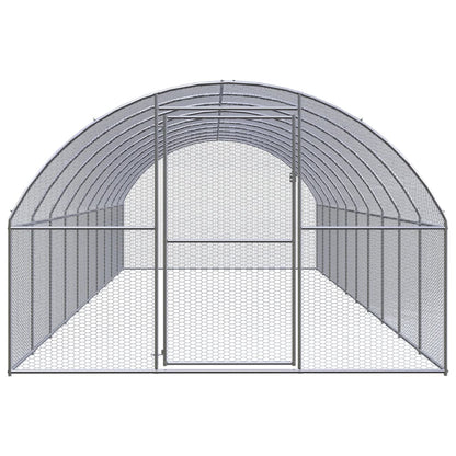 vidaXL Outdoor Chicken Coop 9.8'x32.8'x6.6' Galvanized Steel-0