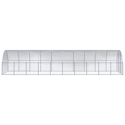vidaXL Outdoor Chicken Coop 9.8'x32.8'x6.6' Galvanized Steel-1