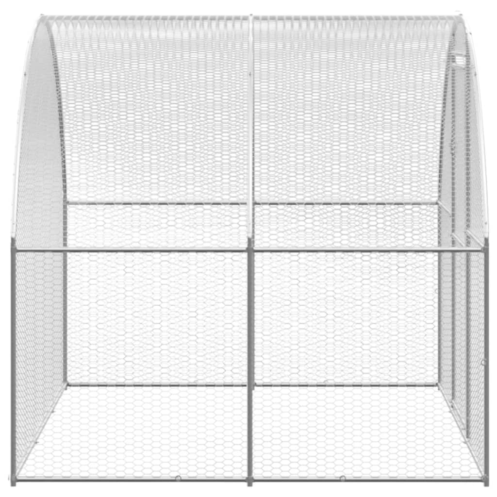 vidaXL Outdoor Chicken Coop 9.8'x32.8'x6.6' Galvanized Steel-4