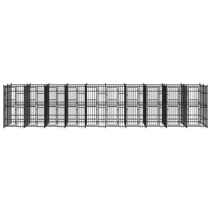 vidaXL Outdoor Dog Kennel Steel 198.4 ft²-0