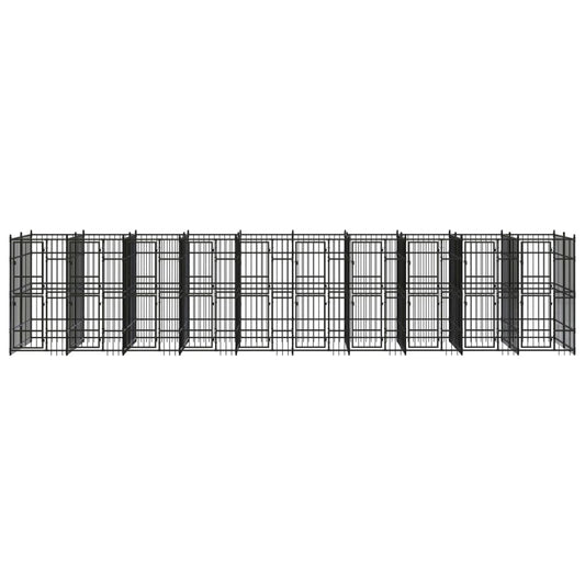 vidaXL Outdoor Dog Kennel Steel 198.4 ft²-0