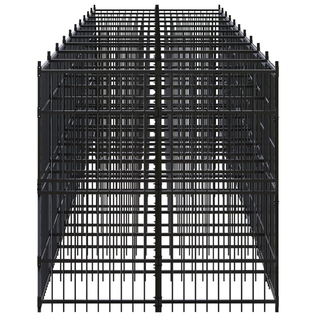 vidaXL Outdoor Dog Kennel Steel 198.4 ft²-1