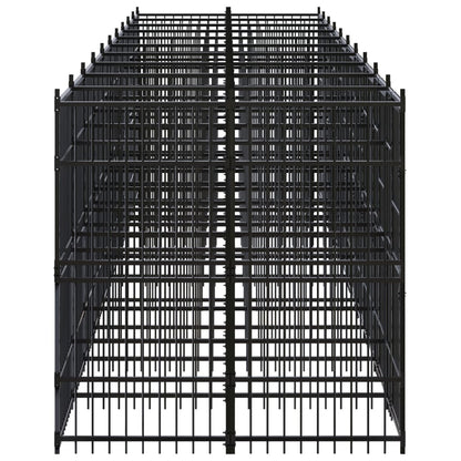 vidaXL Outdoor Dog Kennel Steel 198.4 ft²-1