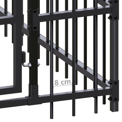 vidaXL Outdoor Dog Kennel Steel 198.4 ft²-4