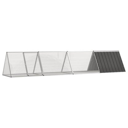 vidaXL Rabbit Cage Rabbit Hutch Garden Small Animal Cage Galvanized Steel-3