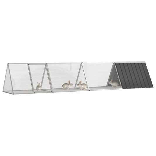 vidaXL Rabbit Cage Rabbit Hutch Garden Small Animal Cage Galvanized Steel-0