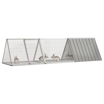 vidaXL Rabbit Cage Rabbit Hutch Garden Small Animal Cage Galvanized Steel-2