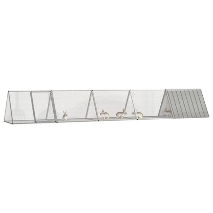 vidaXL Rabbit Cage Rabbit Hutch Garden Small Animal Cage Galvanized Steel-4