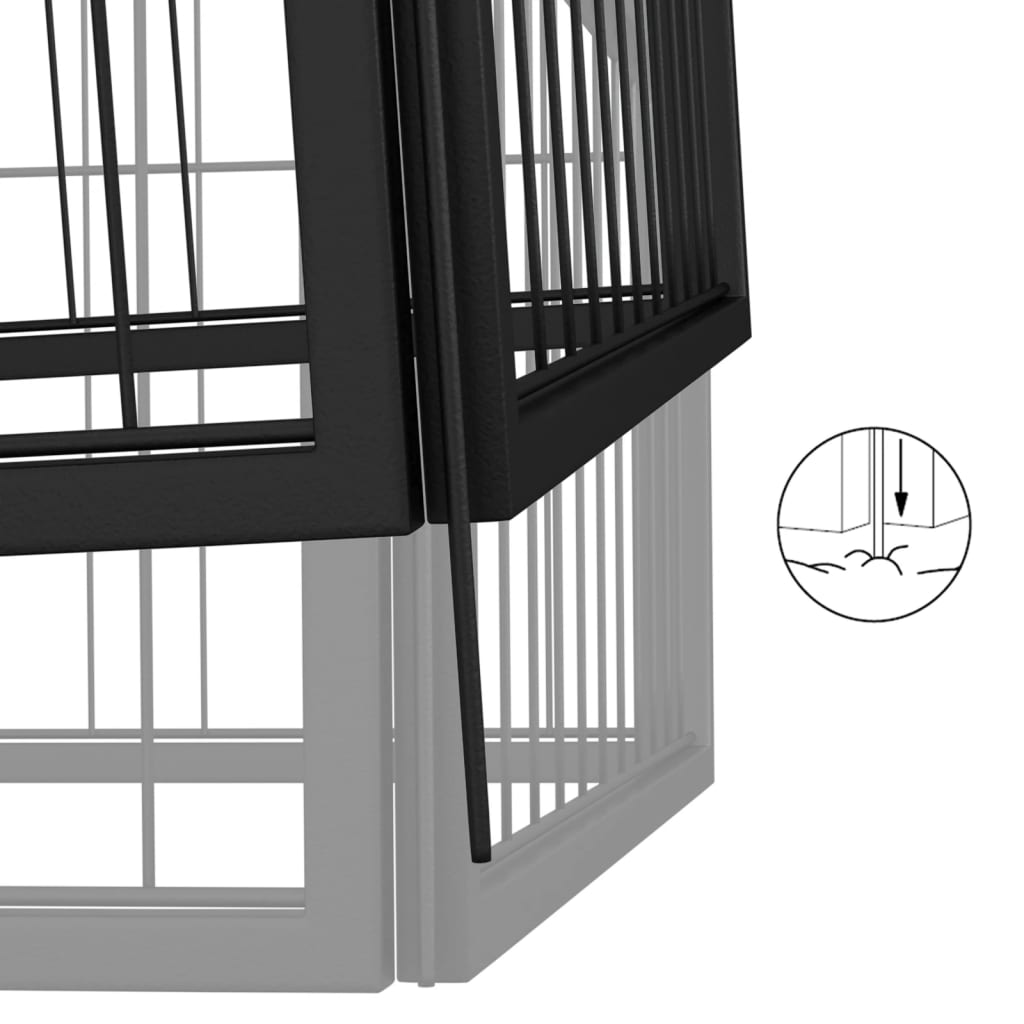 vidaXL Dog Playpen Kennel Dog Cage Puppy Pet Exercise Wire Fence Steel Black-1