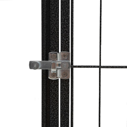 vidaXL Dog Playpen Kennel Dog Cage Puppy Pet Exercise Wire Fence Steel Black-0