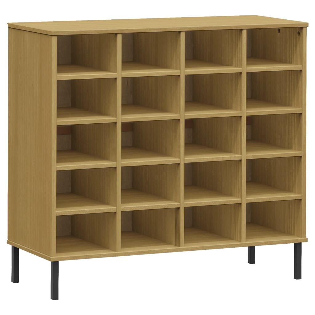 vidaXL Shoe Cabinet Shoe Cubby with 20 Compartments Shoe Rack Solid Wood Pine-1