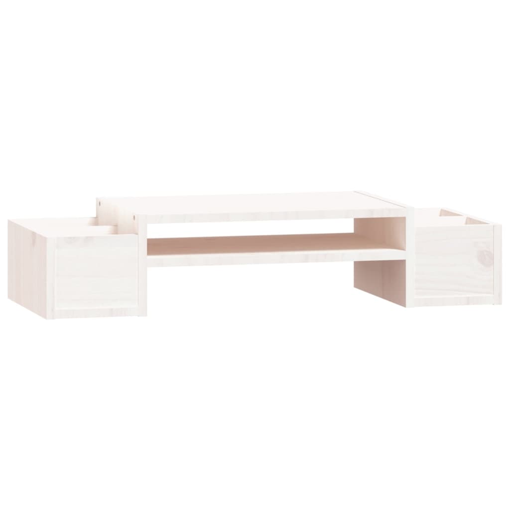 NNEVL Monitor Stand White 70x27.5x15 cm Solid Wood Pine-1