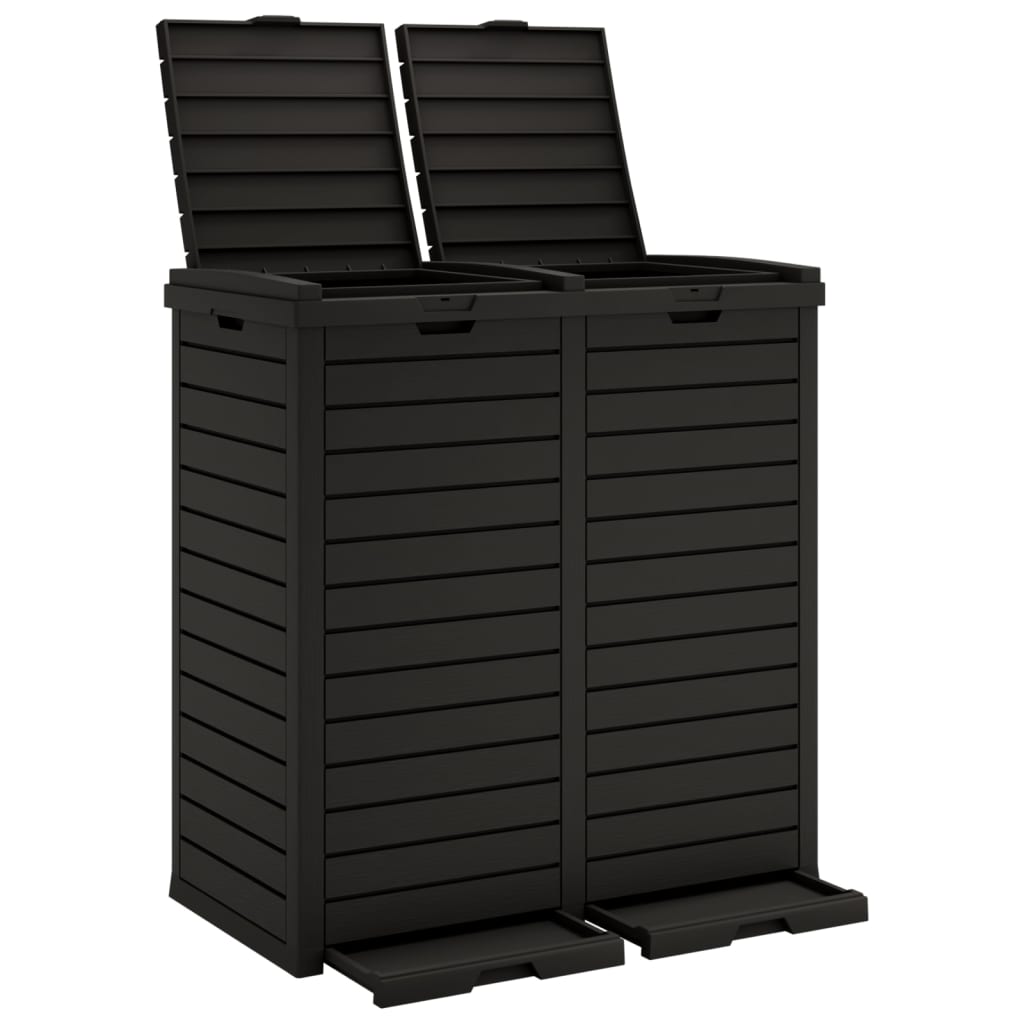 vidaXL Trash Can Garbage Can Trash Bin for Backyard Outdoor Polypropylene-0