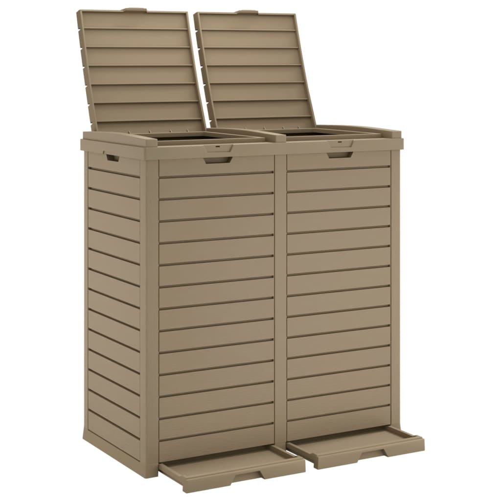 vidaXL Trash Can Garbage Can Trash Bin for Backyard Outdoor Polypropylene-3