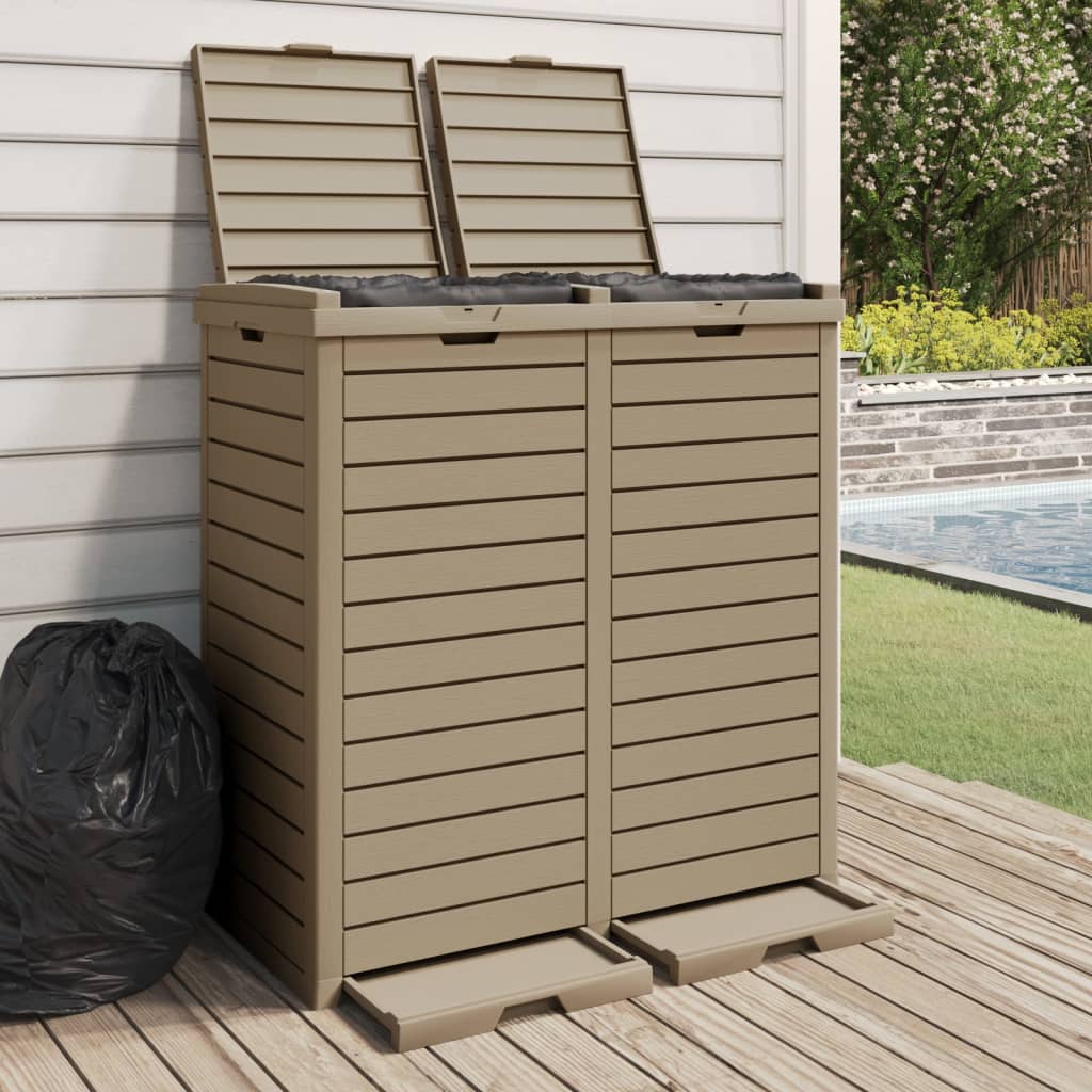 vidaXL Trash Can Garbage Can Trash Bin for Backyard Outdoor Polypropylene-5
