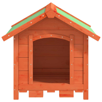 vidaXL Dog Kennel Brown 25.6"x25.6"x24.2" Solid Wood Pine-3