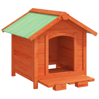 vidaXL Dog Kennel Brown 25.6"x25.6"x24.2" Solid Wood Pine-4