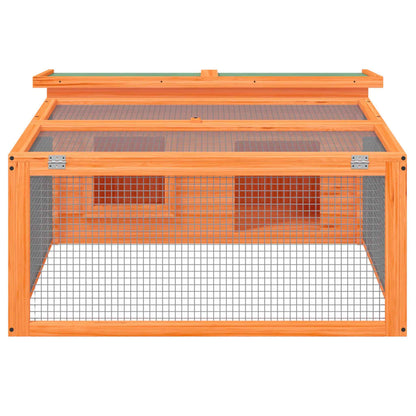 vidaXL Rabbit Hutch Brown 46.3"x38.2"x18.7" Solid Wood Pine-4