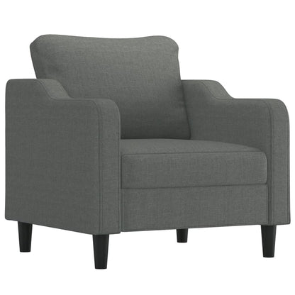 vidaXL 4 Piece Sofa Set with Pillows Dark Gray Fabric-1