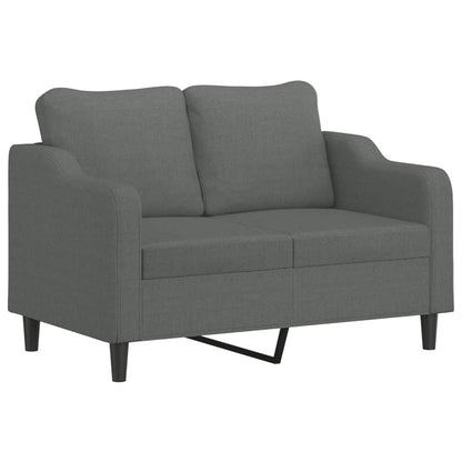 vidaXL 4 Piece Sofa Set with Pillows Dark Gray Fabric-2