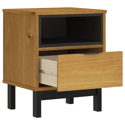 vidaXL Bedside Cabinet FLAM 15.7"x13.8"x19.7" Solid Wood Pine-2