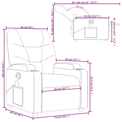 vidaXL Massage Recliner Chair Black Faux Leather-1
