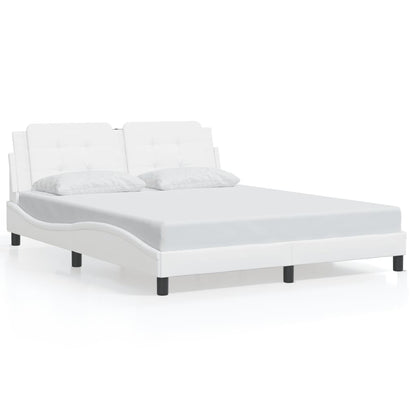 vidaXL Bed Frame with Headboard Platform Base Bedroom Furniture Faux Leather-15