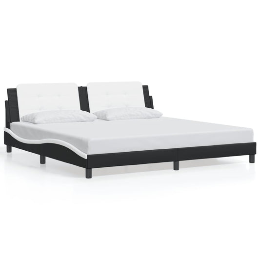 vidaXL Bed Frame with Headboard Platform Base Bedroom Furniture Faux Leather-10