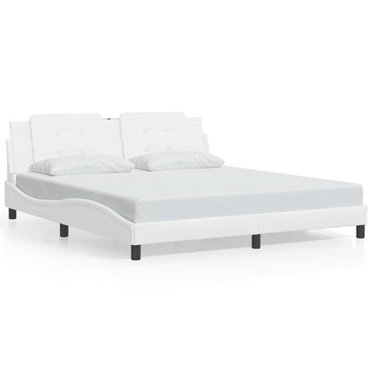 vidaXL Bed Frame with Headboard Platform Base Bedroom Furniture Faux Leather-16
