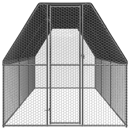 vidaXL Chicken Cage 6.6'x19.7'x6.6' Galvanized Steel-1