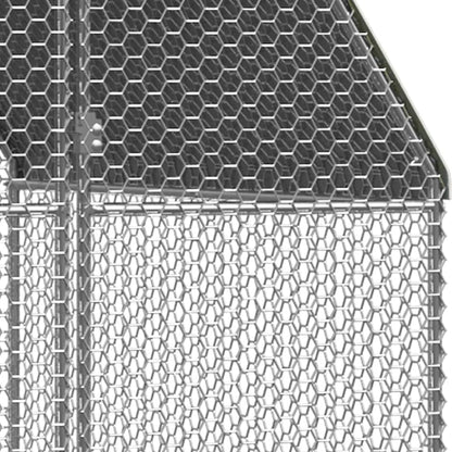 vidaXL Chicken Cage 6.6'x19.7'x6.6' Galvanized Steel-3
