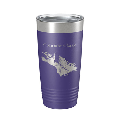 Columbus Lake Map Tumbler Travel Mug Insulated Laser Engraved Coffee Cup Mississippi 20 oz-15
