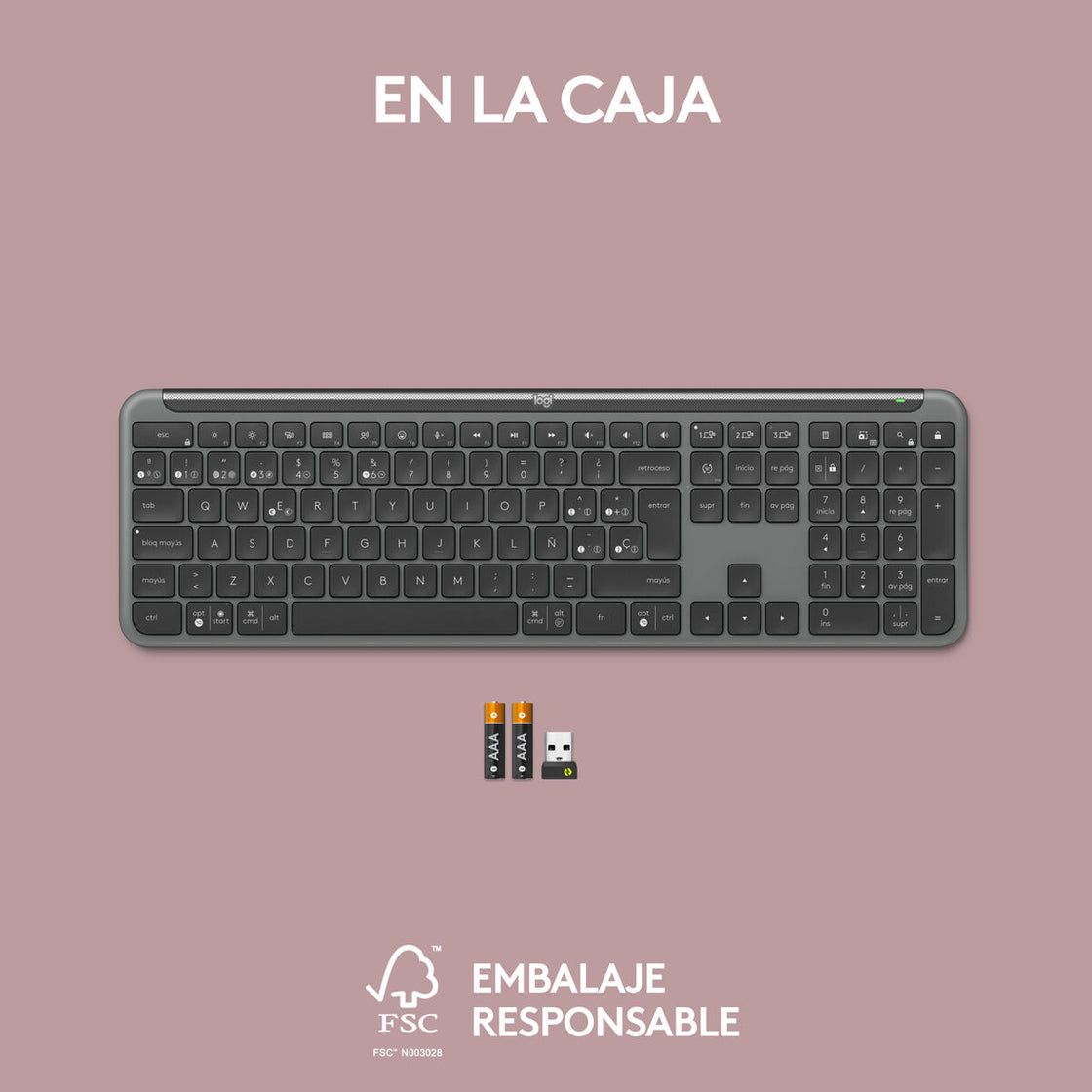 Wireless Keyboard Logitech 920-012455 Graphite QWERTY-1