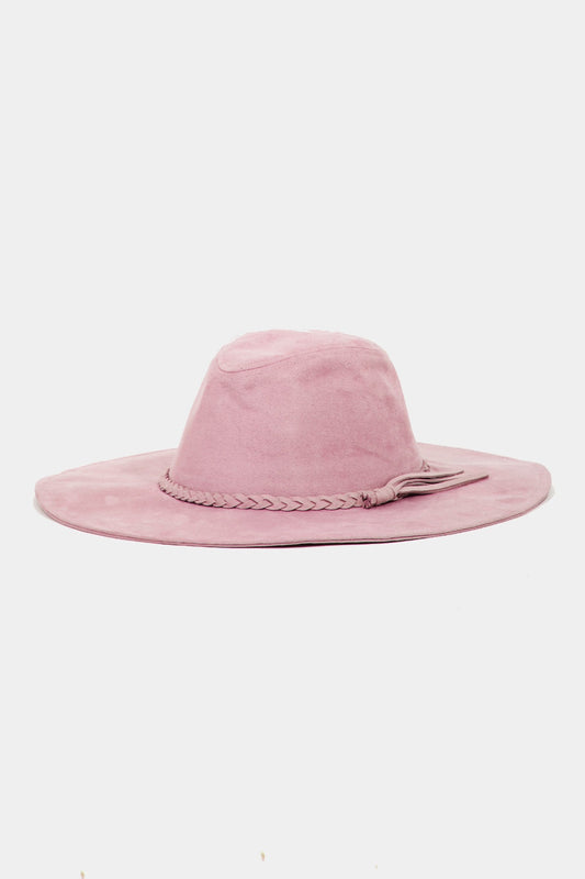 Fame Braided Faux Suede Hat-0
