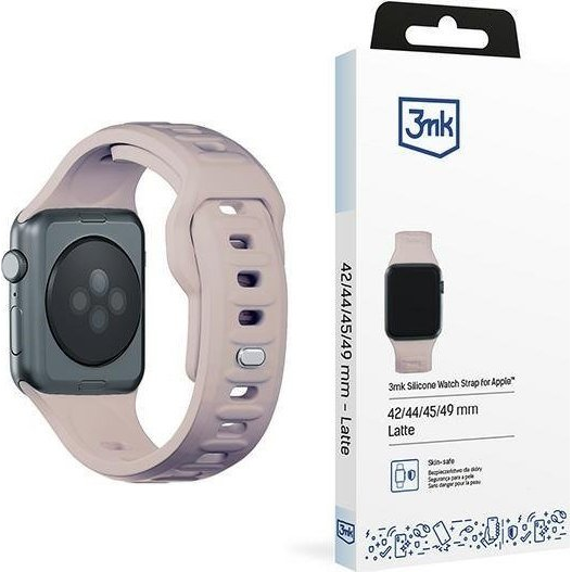 3mk силиконова каишка за Apple Watch 49/45/44/42 мм, бежова (5903108565776)-0