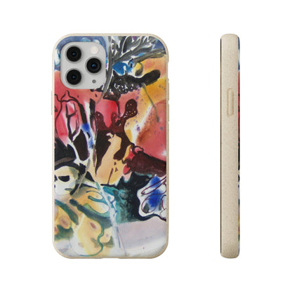 Biodegradable Phone Case with 'Floral Fantasy' Abstract Original Artwork by Barbara Cleary-1