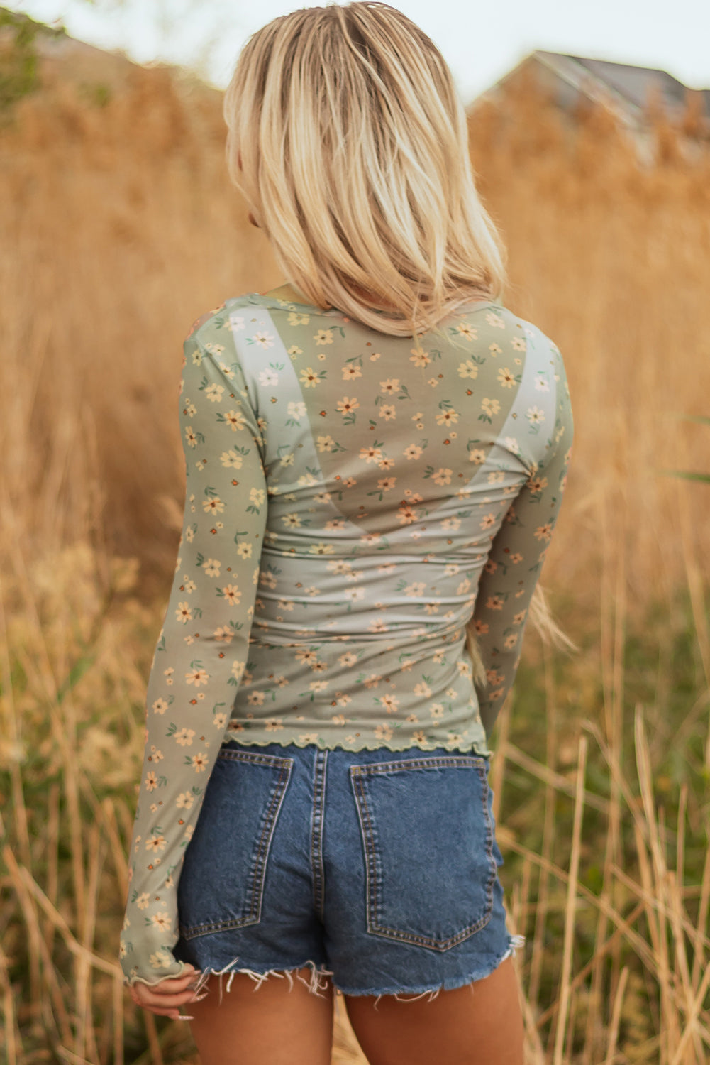 Amber Vintage Floral Mesh Long Sleeve Top-1