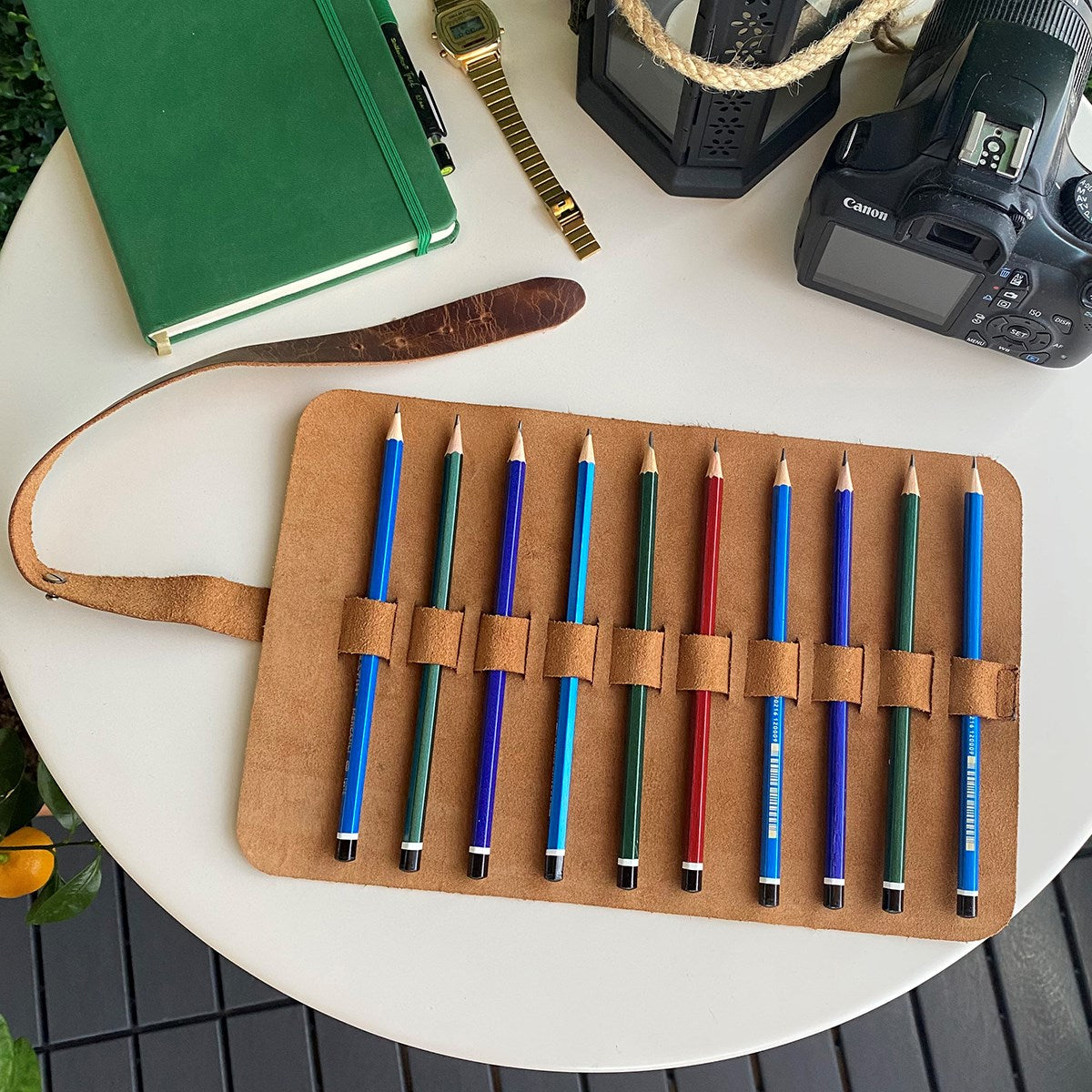 Helsinki - Genuine Leather Large Pen & Pencil Case-3