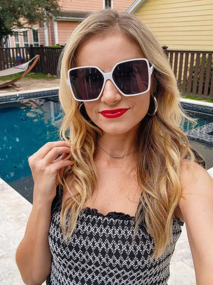 LADYBOSS SUNGLASSES - GLAMOURS (White)-2