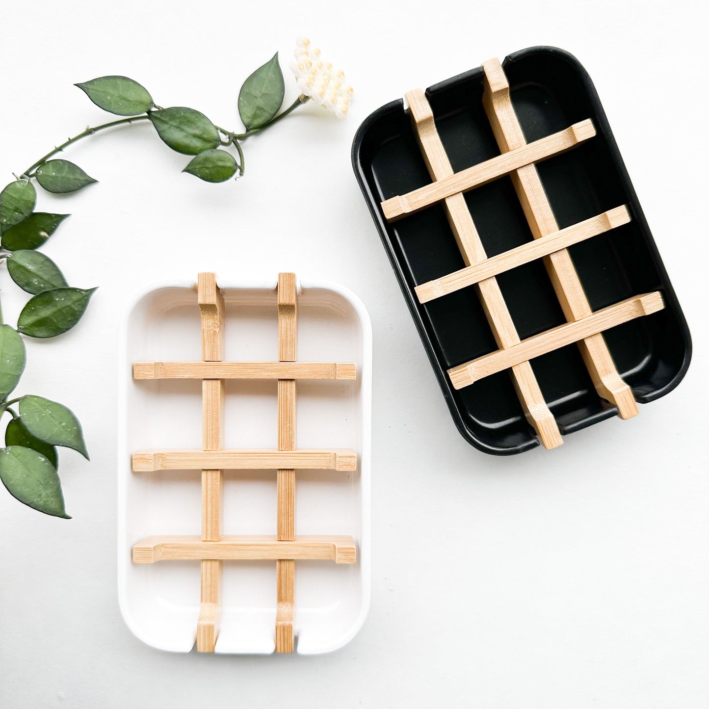 Biodegradable Bamboo & Cornstarch Soap Dish - Plastic Free Zero Waste Eco friendly Soap Tray-0