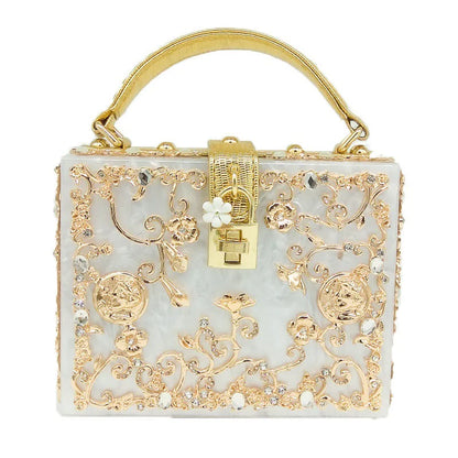 Pearl Rhinestone Bucket Bag