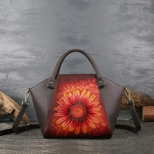 2020 Genuine Leather Vintage Tote Shoulder Bag